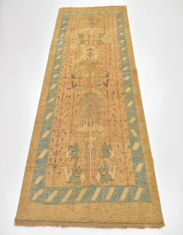 Detail image of  4' 3 x 7' 5  Hand Knotted Oushak Wool Rug