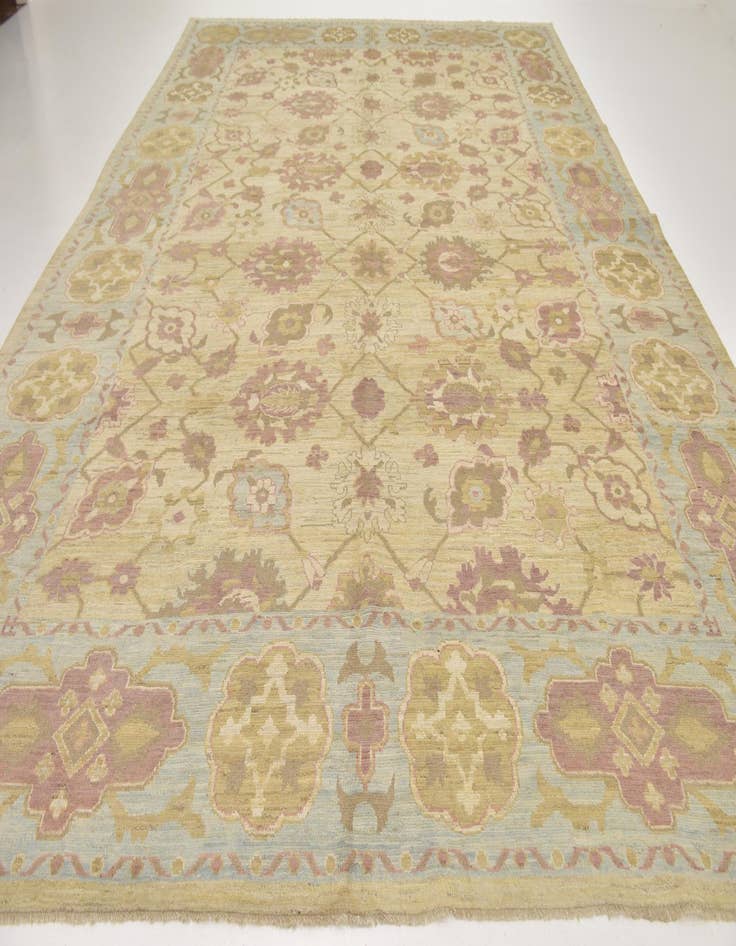 Detail image of  11' 7 x 16' 5  Hand Knotted Oushak Wool Rug