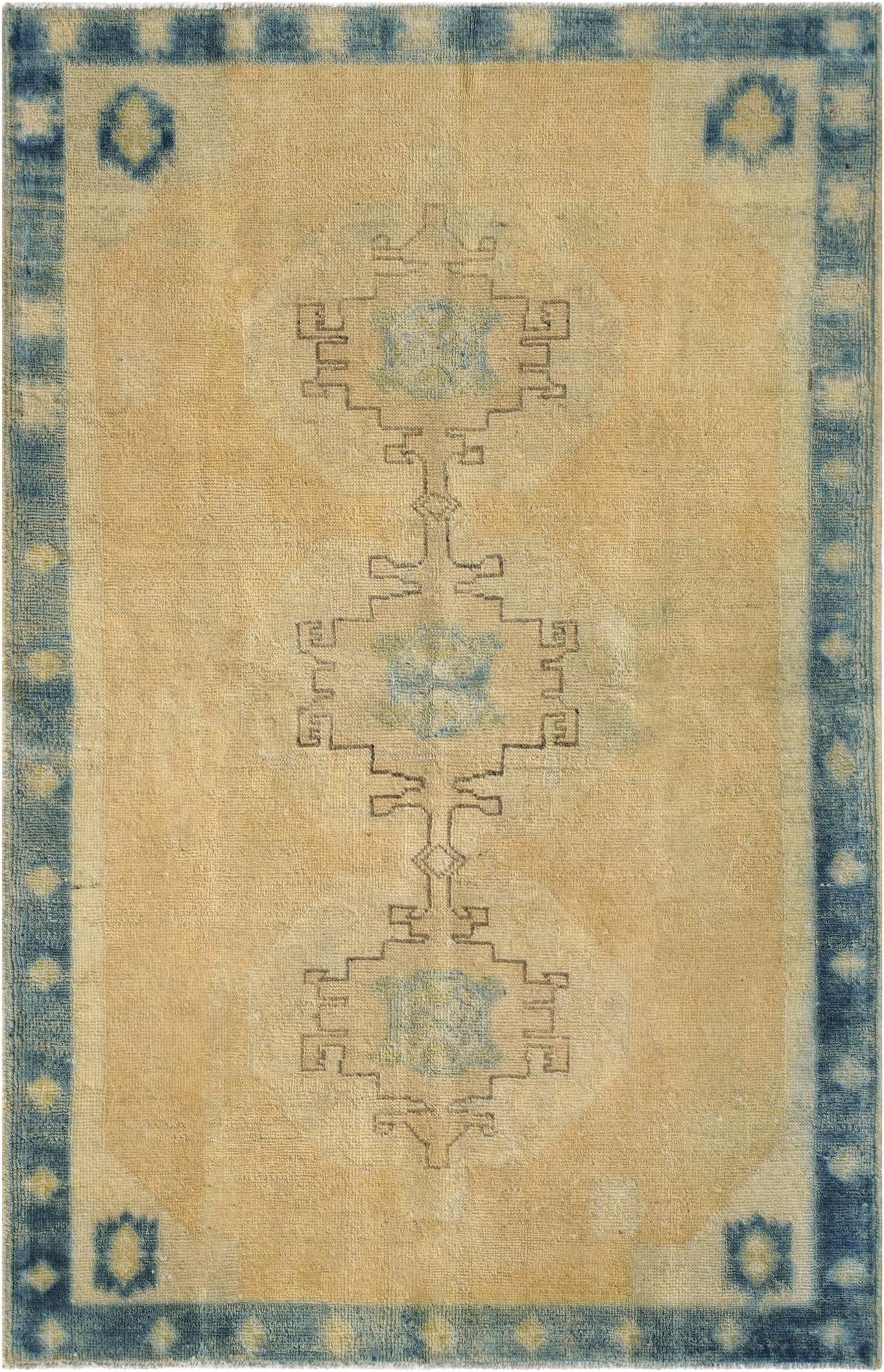  3' 4 x 5' 1  Hand Knotted Oushak Wool Rug
