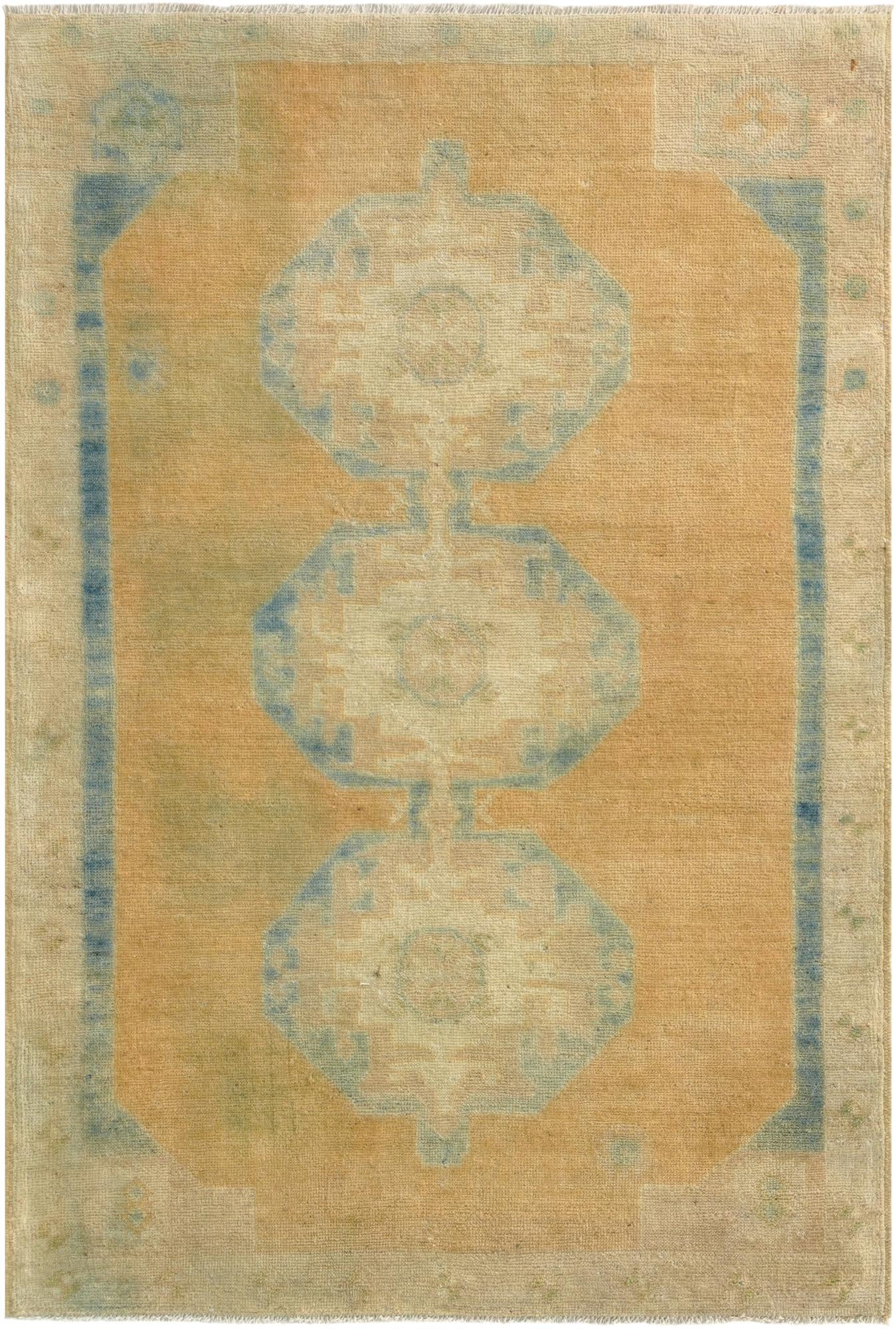 3' 5 x 5' Hand Knotted Oushak Wool Rug