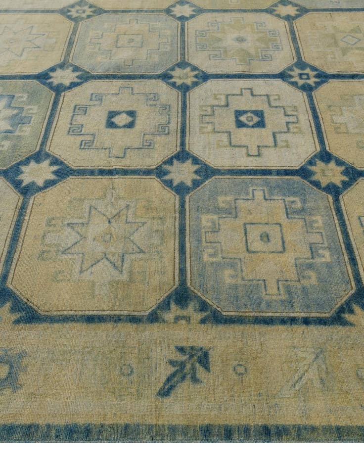 Detail image of 9' 9 x 12' 4 Hand Knotted Oushak Wool Rug