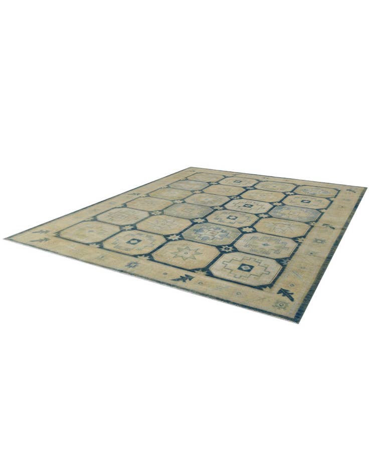 Detail image of 9' 9 x 12' 4 Hand Knotted Oushak Wool Rug