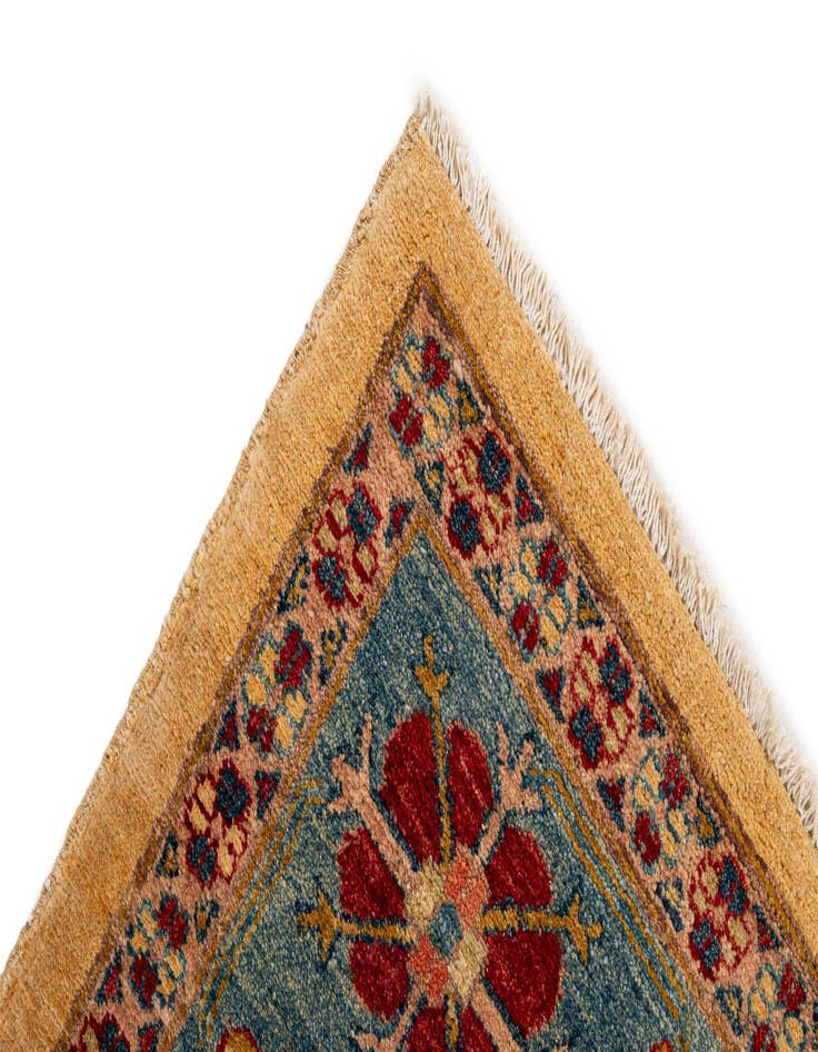 Detail image of  6' 7 x 9' 7  Hand Knotted Peshawar Ziegler Wool Rug