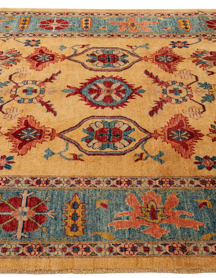 Detail image of  6' 7 x 9' 7  Hand Knotted Peshawar Ziegler Wool Rug