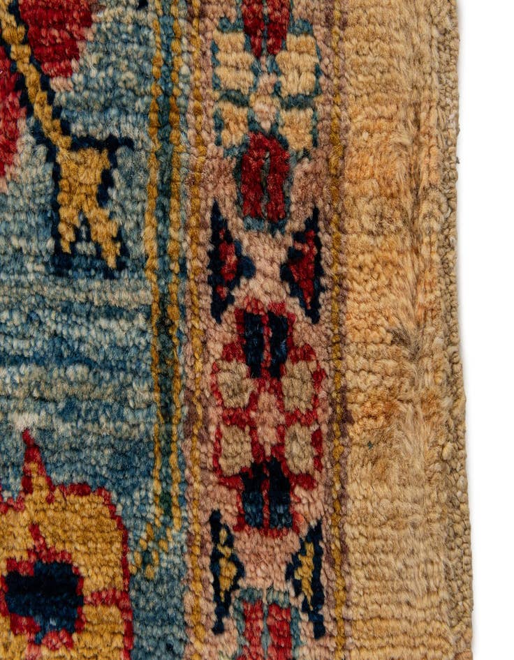 Detail image of  6' 7 x 9' 6  Hand Knotted Peshawar Ziegler Wool Rug
