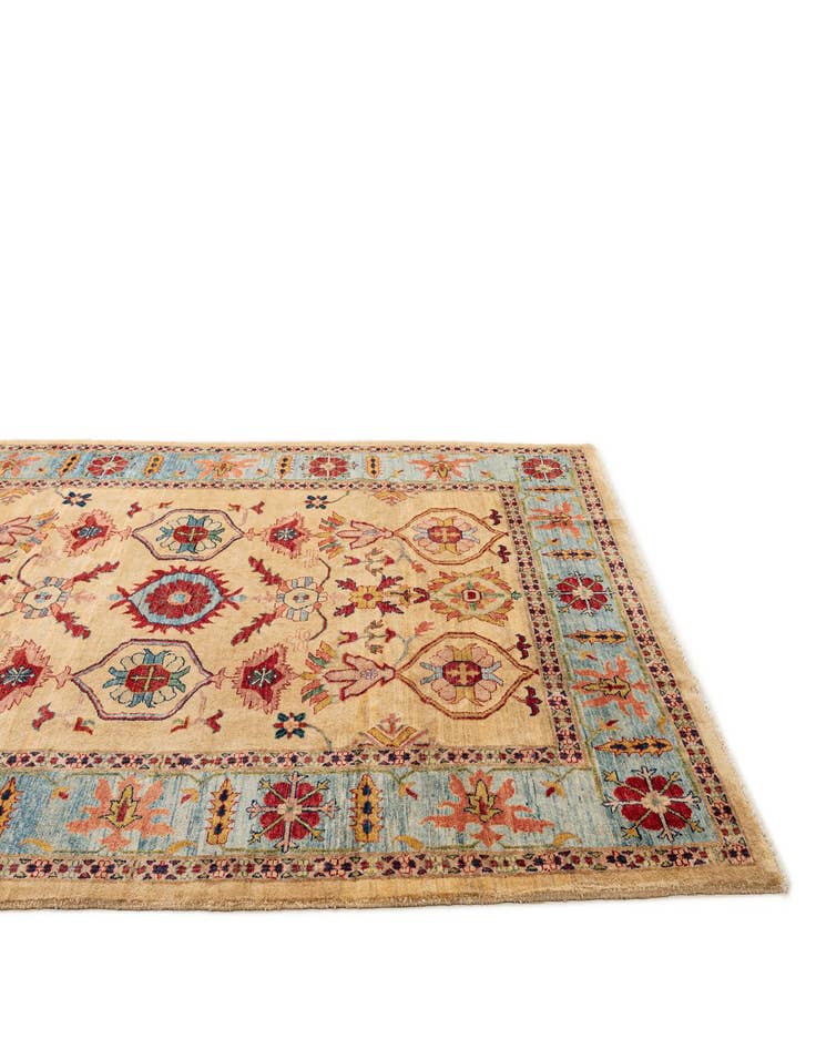 Detail image of  6' 7 x 9' 6  Hand Knotted Peshawar Ziegler Wool Rug