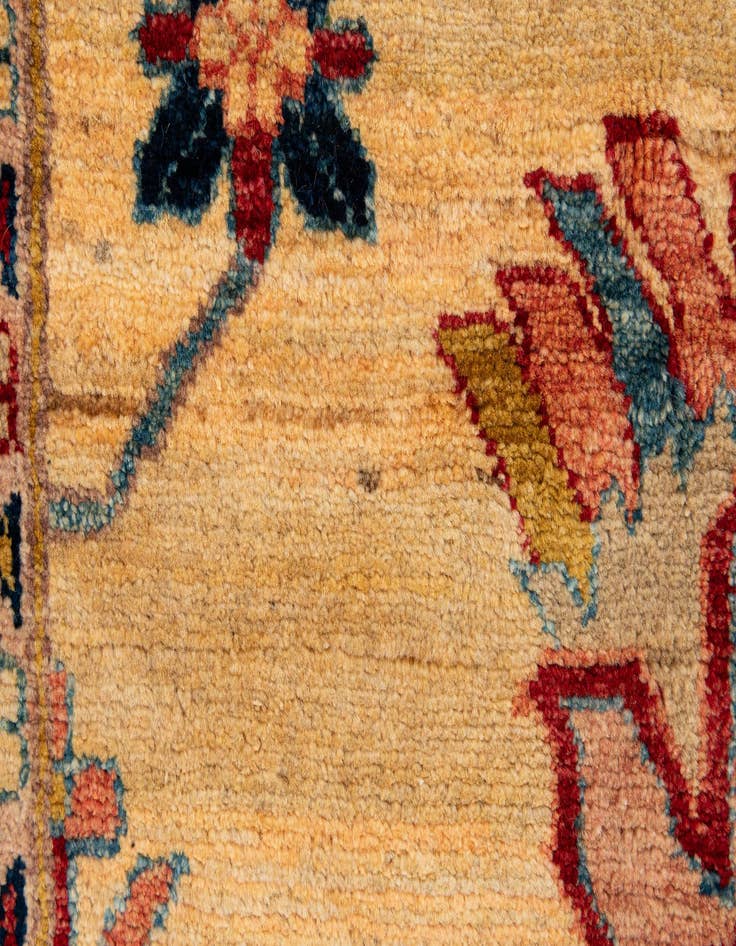 Detail image of  6' 7 x 9' 6  Hand Knotted Peshawar Ziegler Wool Rug