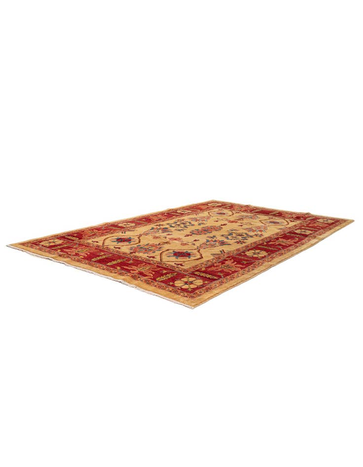 Detail image of  6' 8 x 9' 10  Hand Knotted Peshawar Ziegler Wool Rug