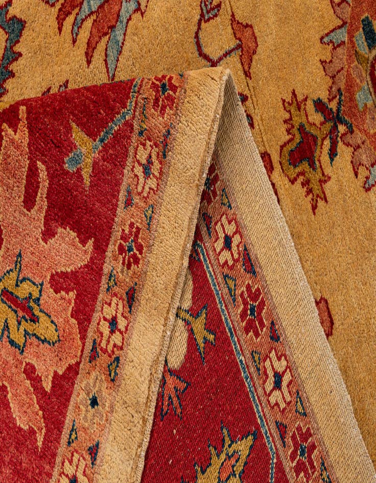 Detail image of  6' 8 x 9' 10  Hand Knotted Peshawar Ziegler Wool Rug