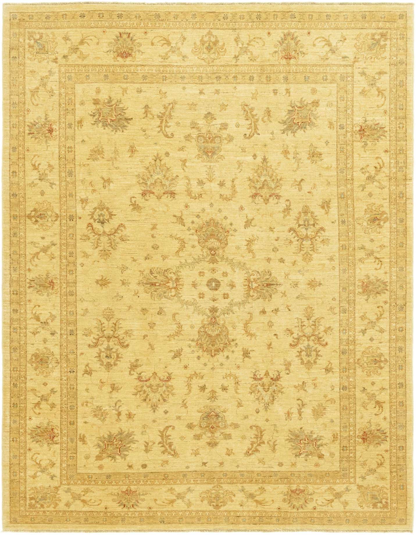 A 7x10 rectangular Peshawar Ziegler rug in warm brown and tan tones with a traditional botanical pattern.
