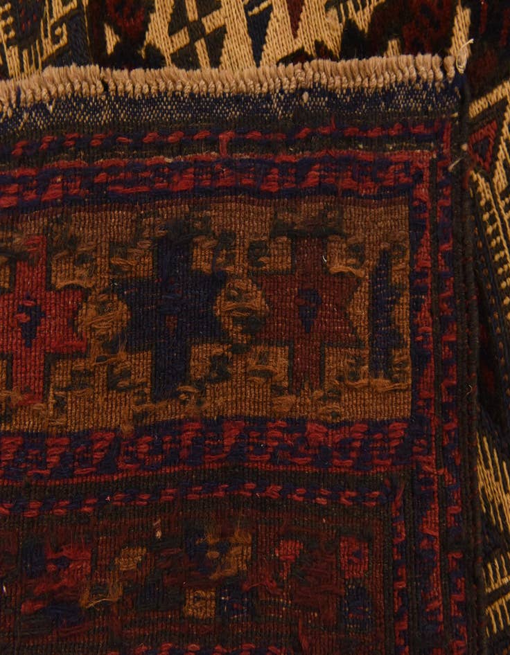 Detail image of 6' 5 x 9' Hand Knotted Sumak Oriental Wool Rug