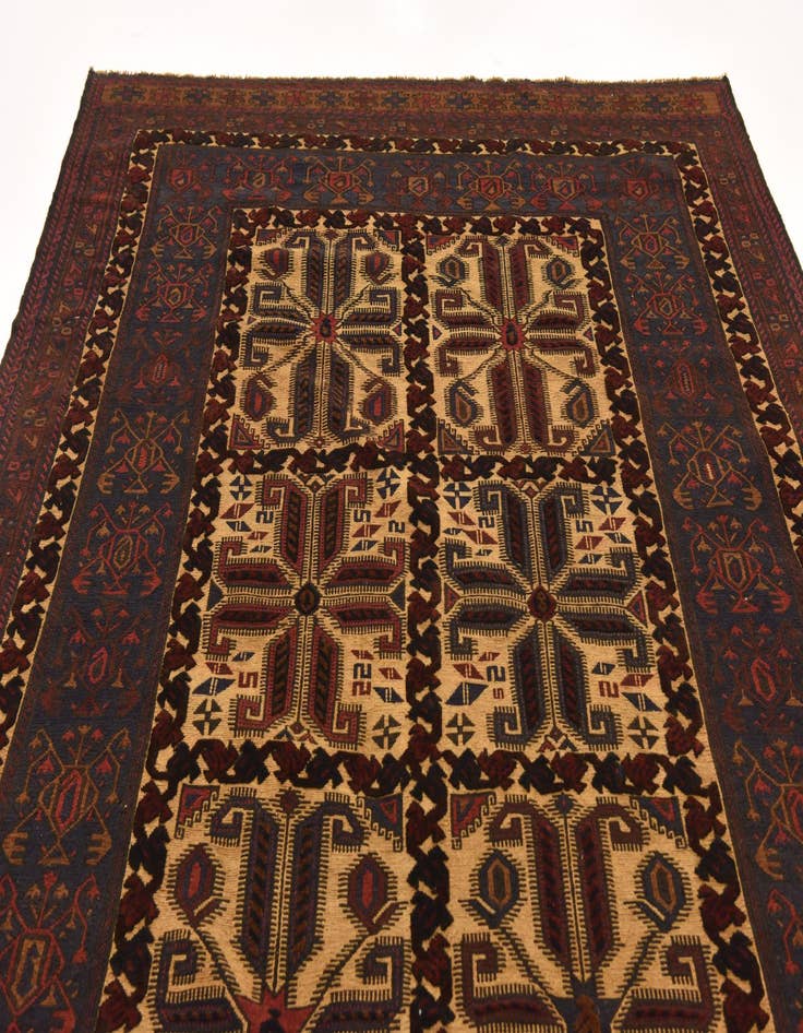 Detail image of 6' 5 x 9' Hand Knotted Sumak Oriental Wool Rug