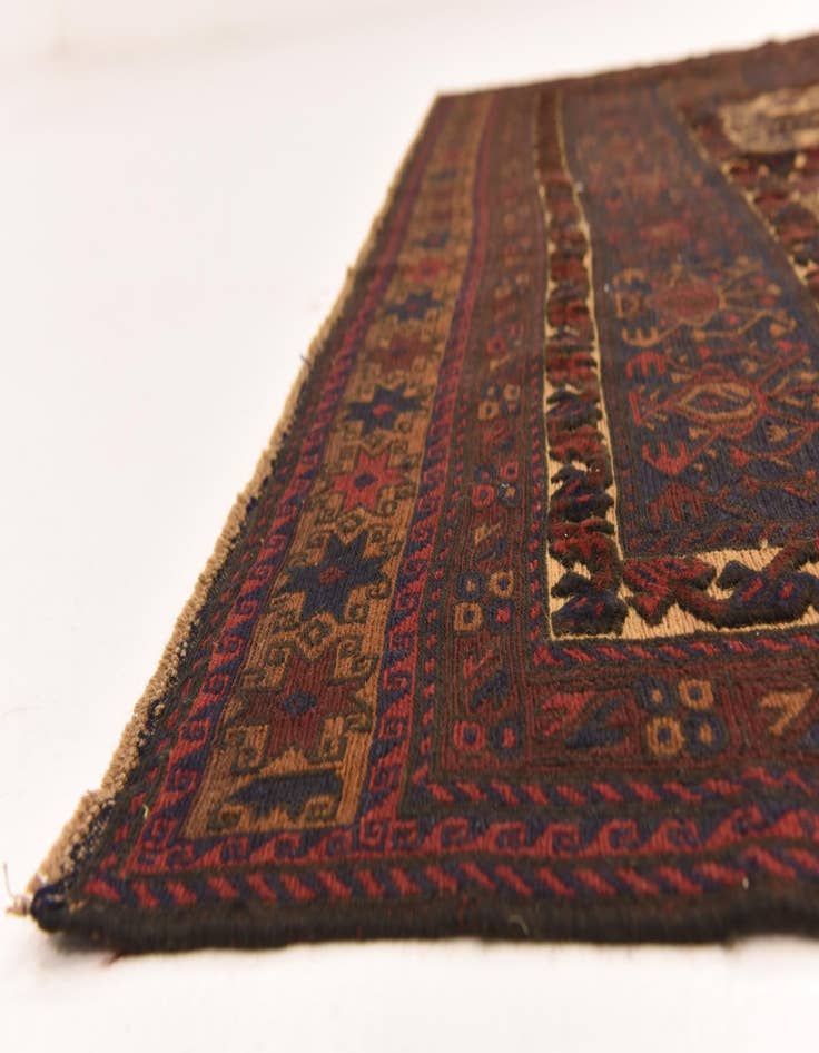 Detail image of 6' 5 x 9' Hand Knotted Sumak Oriental Wool Rug