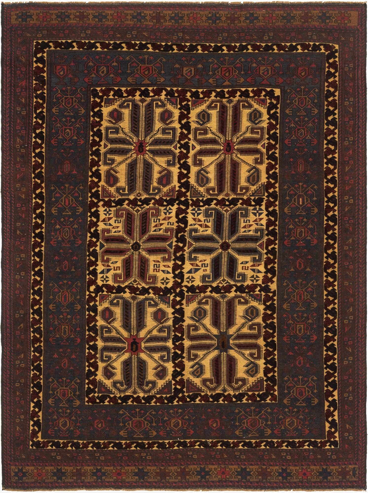  6' 5 x 9'  Hand Knotted Sumak Oriental Wool Rug