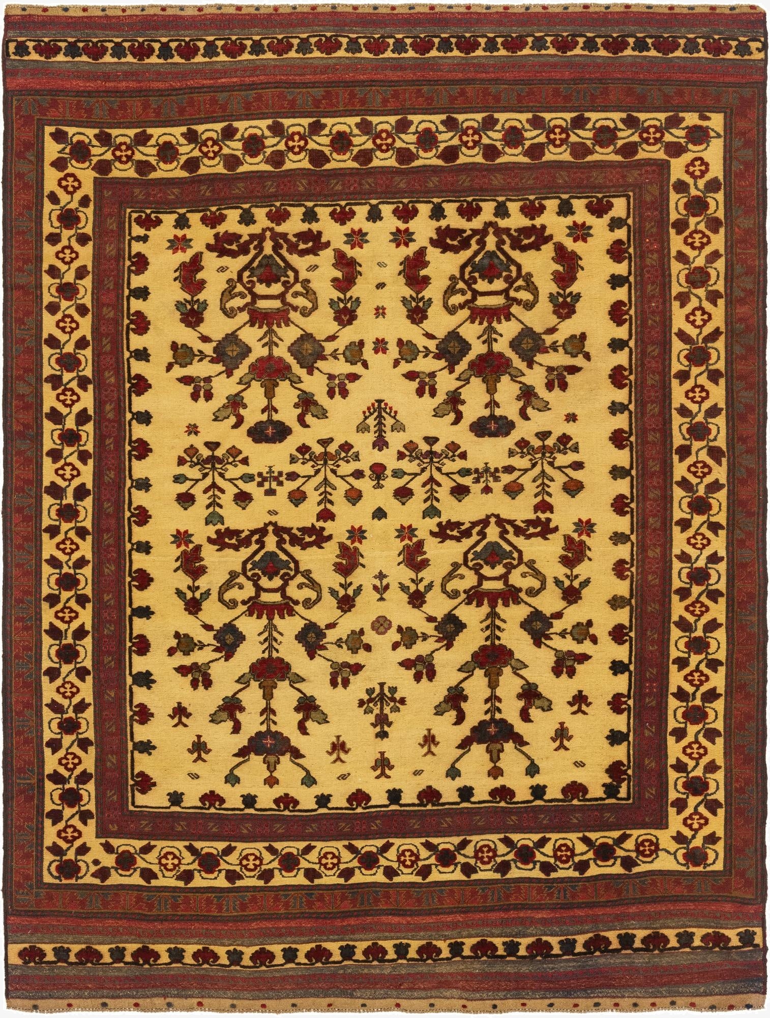  7' 2 x 9' 4  Hand Knotted Sumak Oriental Wool Rug