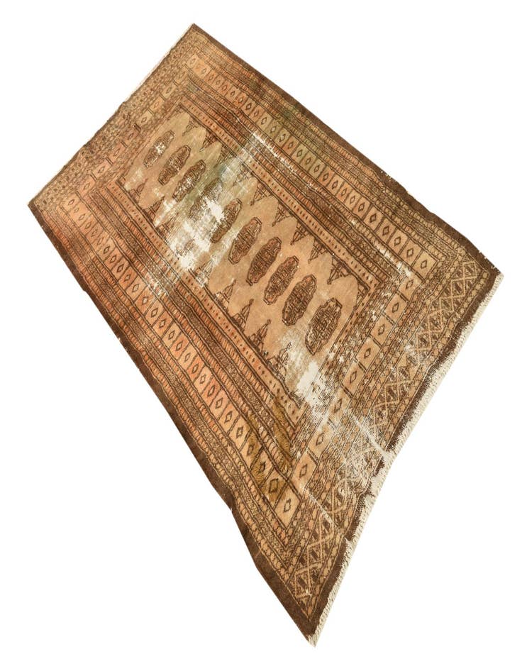 Detail image of  3' 1 x 5' 1  Hand Knotted Torkaman Persian Wool Rug