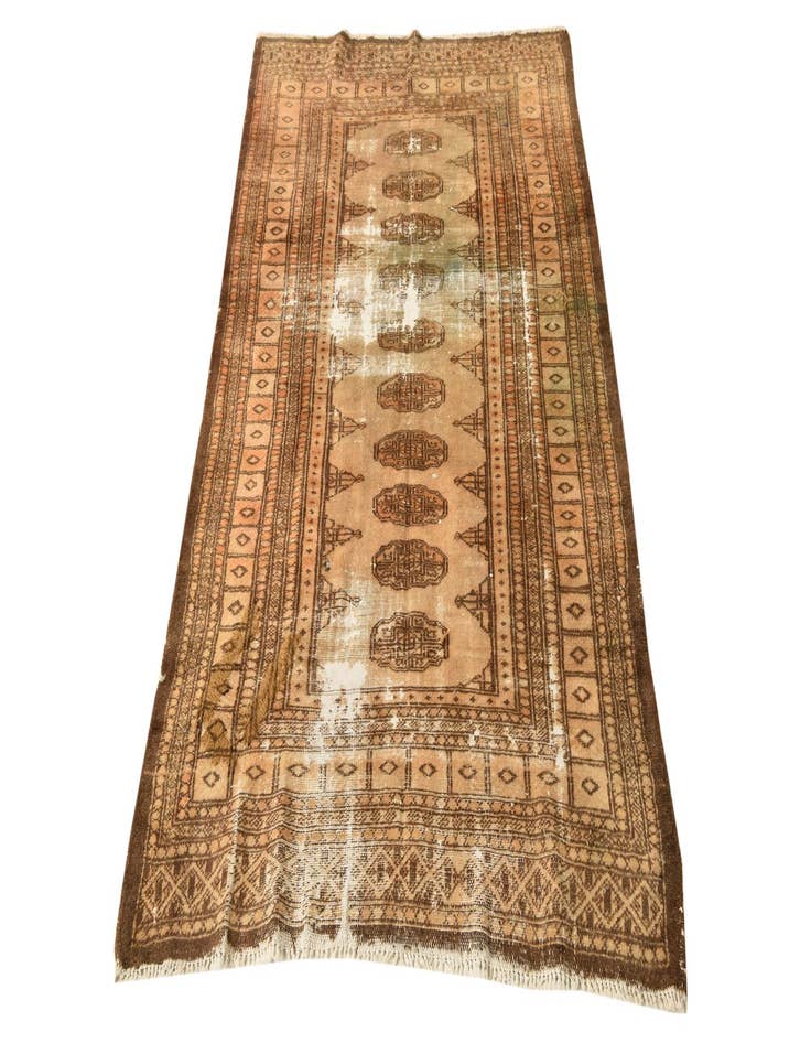 Detail image of  3' 1 x 5' 1  Hand Knotted Torkaman Persian Wool Rug