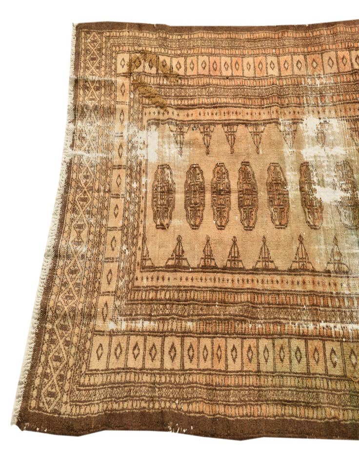 Detail image of  3' 1 x 5' 1  Hand Knotted Torkaman Persian Wool Rug
