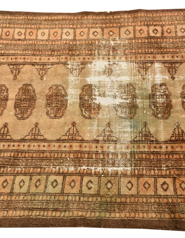 Detail image of  3' 1 x 5' 1  Hand Knotted Torkaman Persian Wool Rug