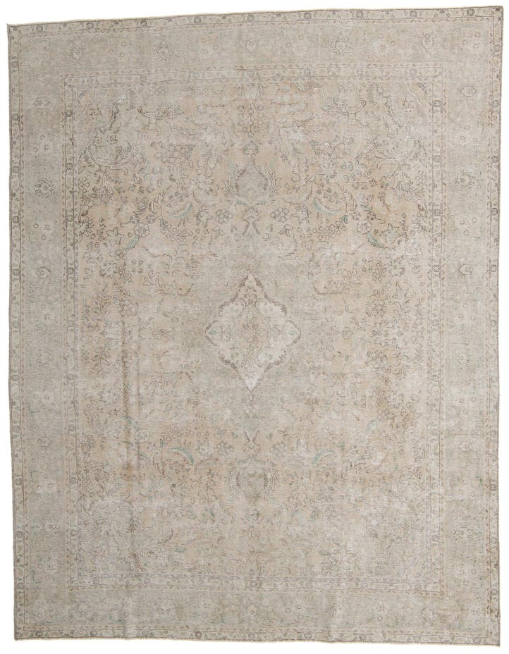  9' 10 x 12' 9  Hand Knotted Ultra Vintage Persian W...