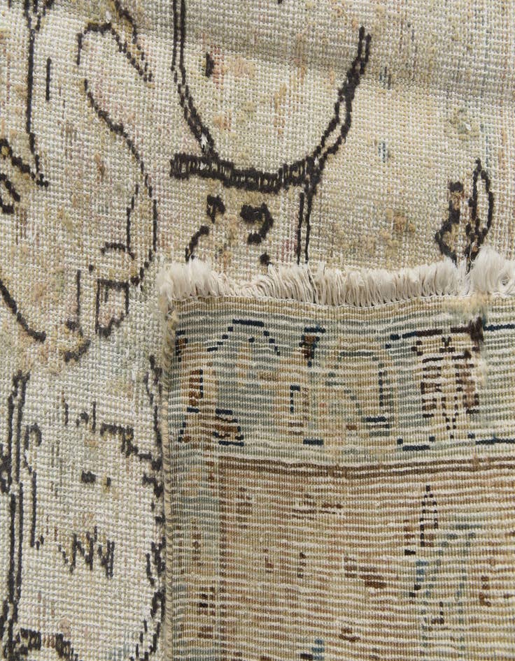 Detail image of  9' x 12' 10  Hand Knotted Ultra Vintage Persian Wool Rug