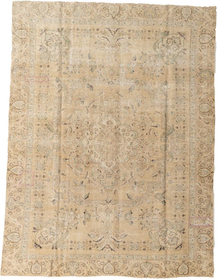  7' 4 x 11'  Hand Knotted Ultra Vintage Persian W...