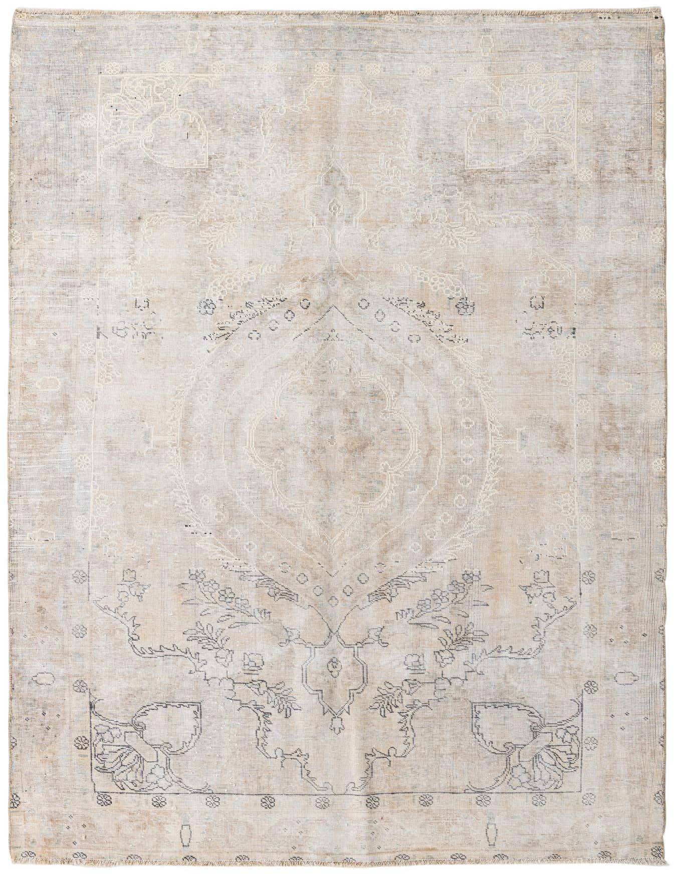 A 6x9 rectangular Rugs.com Ultra Vintage rug with a faded Persian medallion pattern in brown and ivory tones.