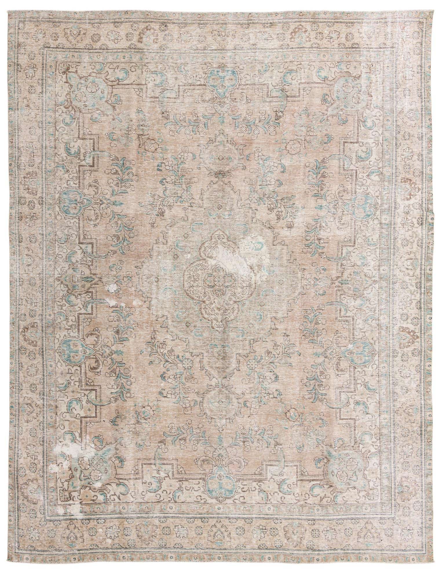 A 9x12 rectangular Ultra Vintage Persian rug with a faded medallion pattern in browns, tans, and creams.