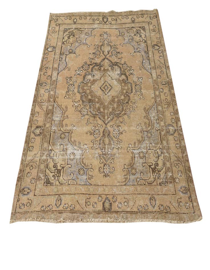 Detail image of  4' 6 x 5' 8  Hand Knotted Ultra Vintage Persian Wool Rug