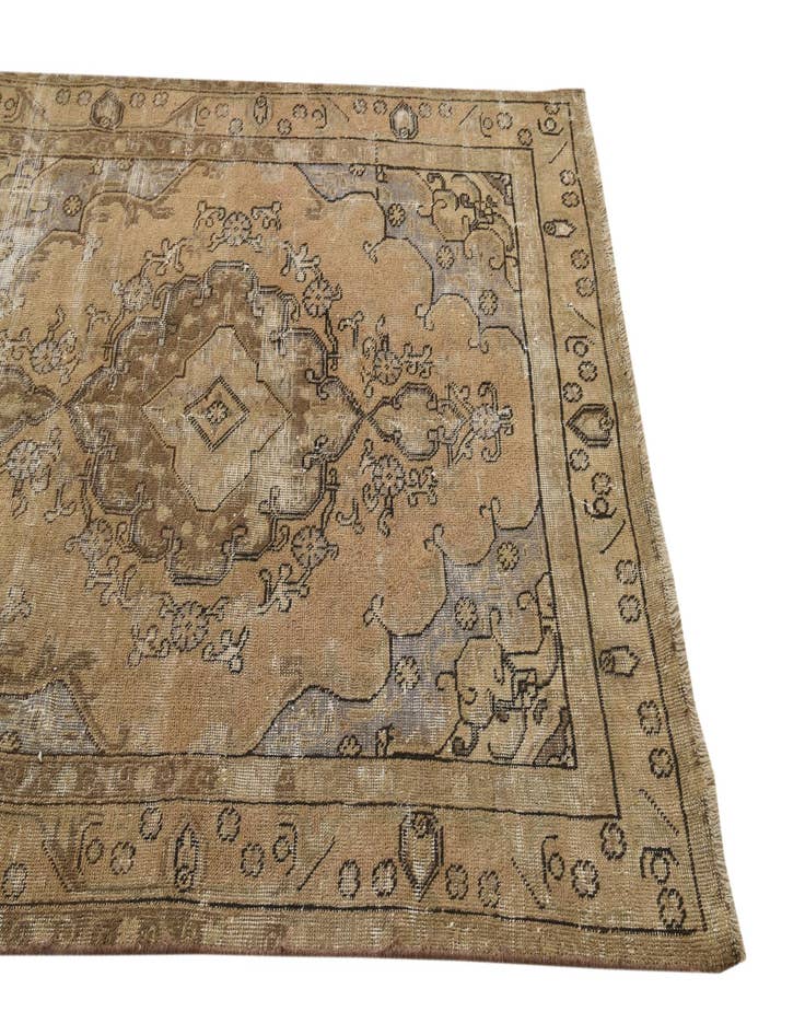 Detail image of  4' 6 x 5' 8  Hand Knotted Ultra Vintage Persian Wool Rug