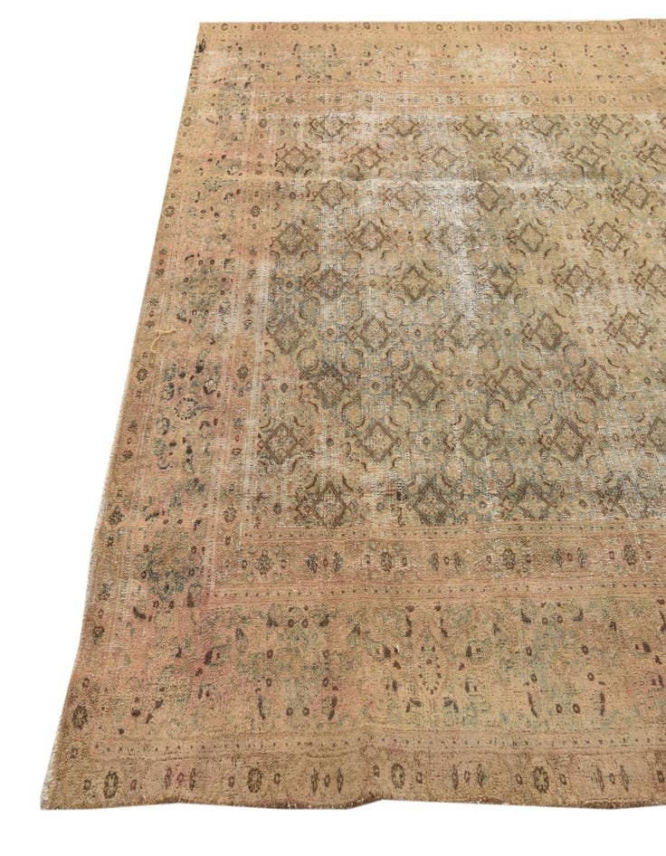 Detail image of  6' 6 x 10'  Hand Knotted Ultra Vintage Persian Wool Rug