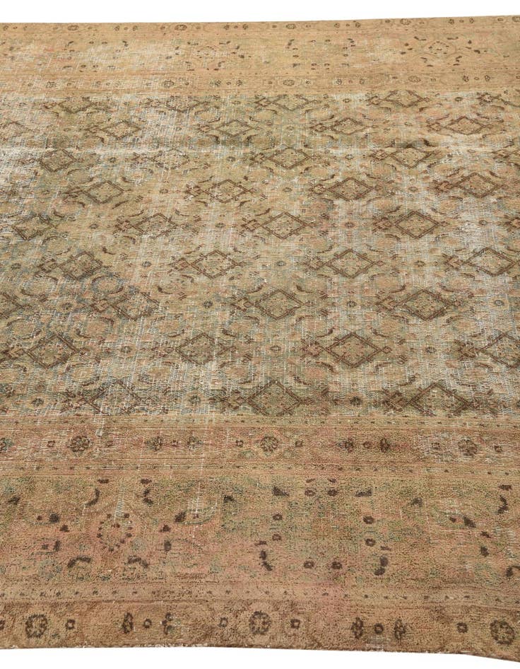 Detail image of  6' 6 x 10'  Hand Knotted Ultra Vintage Persian Wool Rug