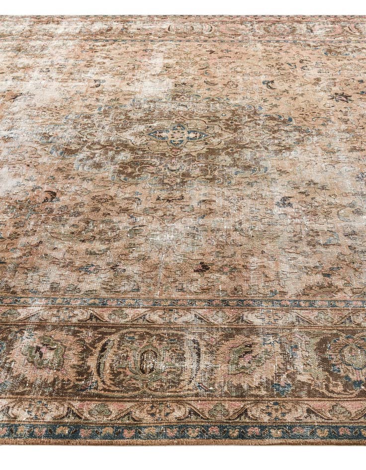 Detail image of  9' 5 x 13'  Hand Knotted Ultra Vintage Persian Wool Rug
