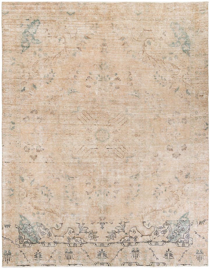  9' x 12' 6  Hand Knotted Ultra Vintage Persian W...