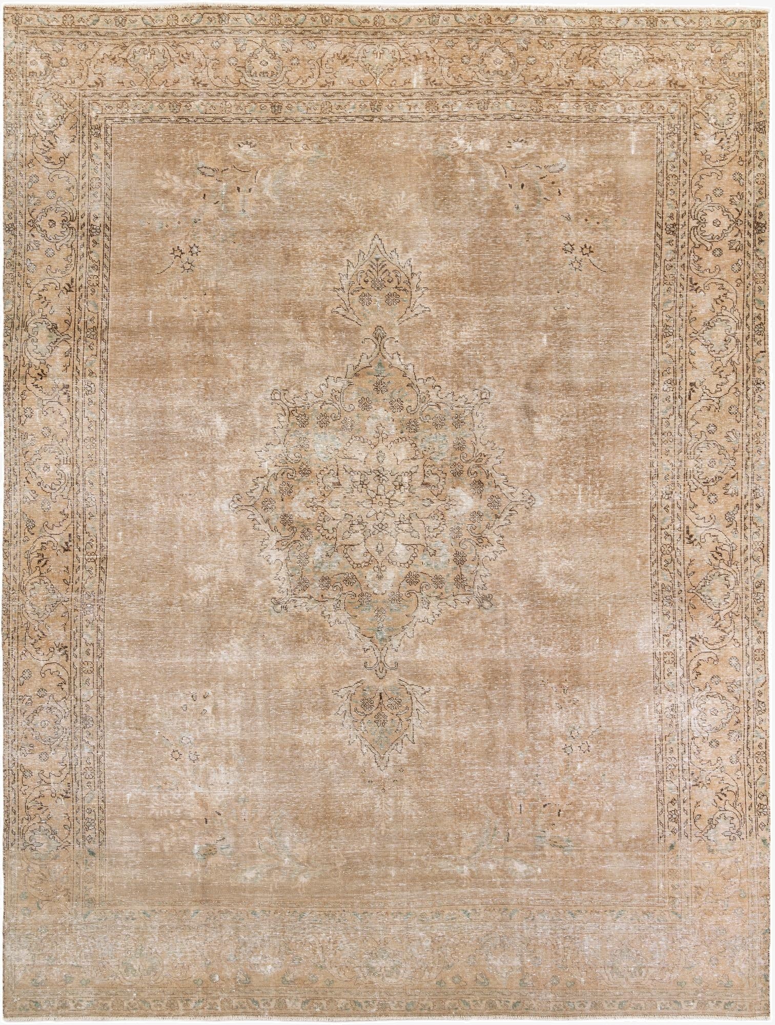  10' 6 x 12' 8  Hand Knotted Ultra Vintage Persian Wool Rug