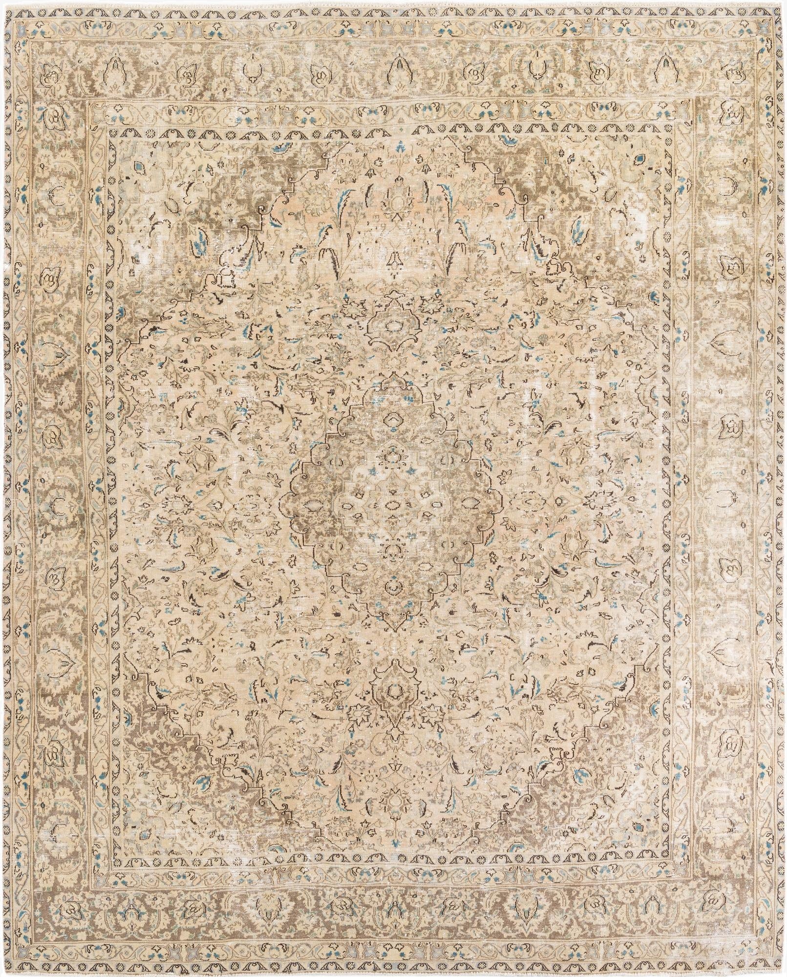  9' 7 x 11' 9  Hand Knotted Ultra Vintage Wool Rug