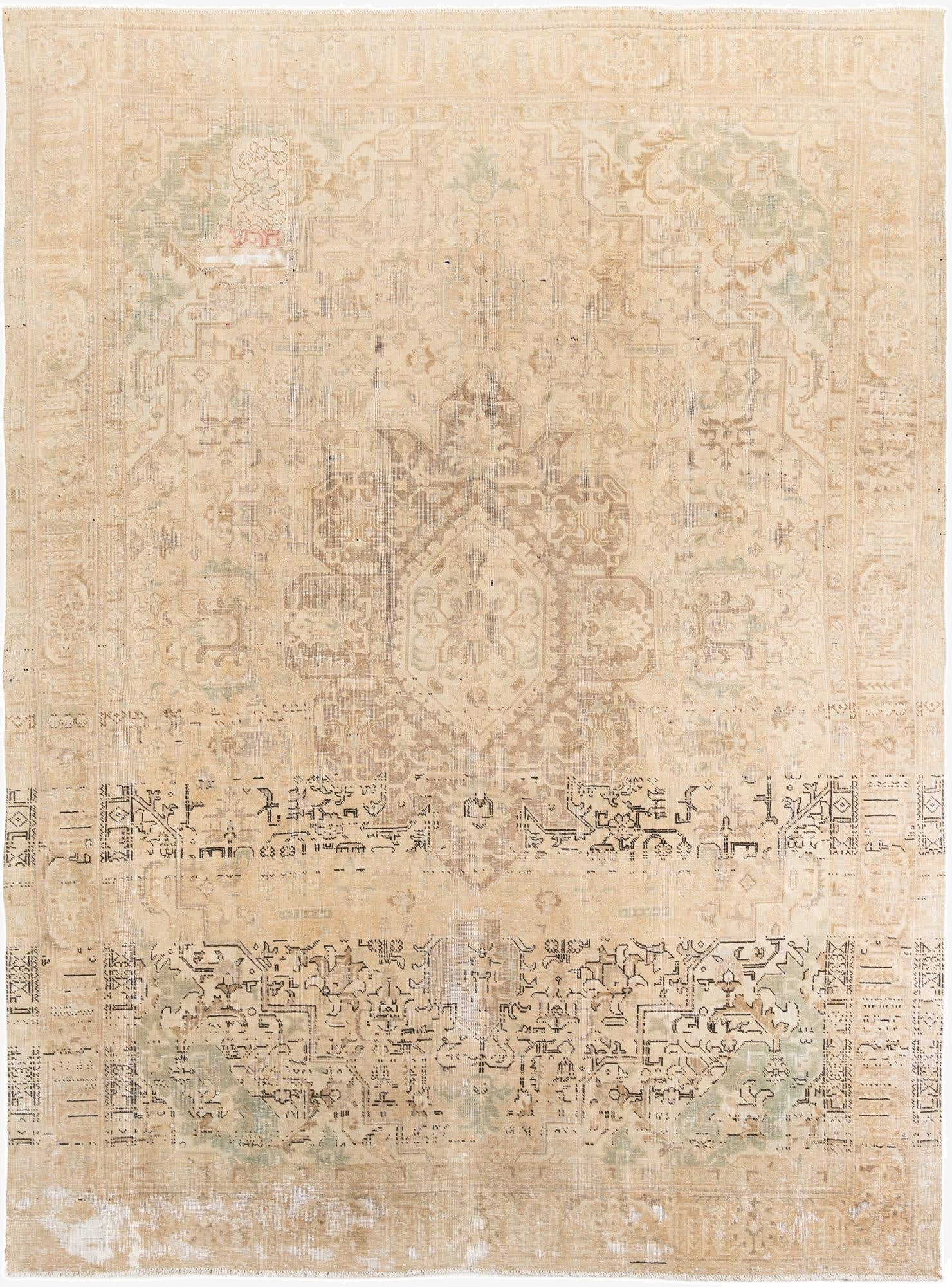  9' 5 x 12' 6  Hand Knotted Ultra Vintage Persian Wool Rug