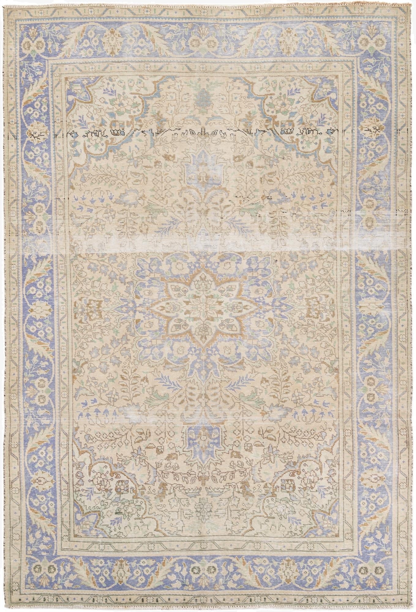  6' 5 x 9' 7  Hand Knotted Ultra Vintage Persian Wool Rug