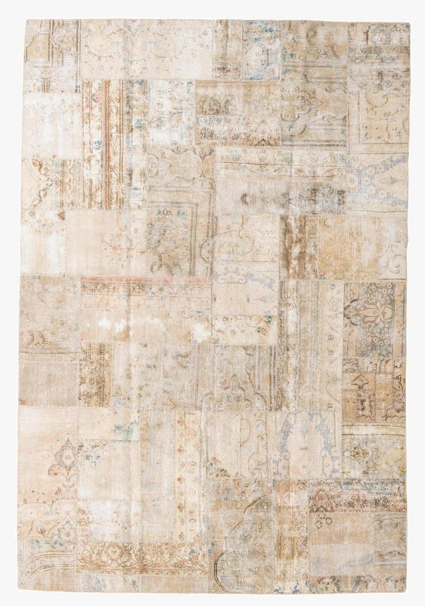  6' 9 x 10'  Hand Knotted Ultra Vintage Persian Wool Rug