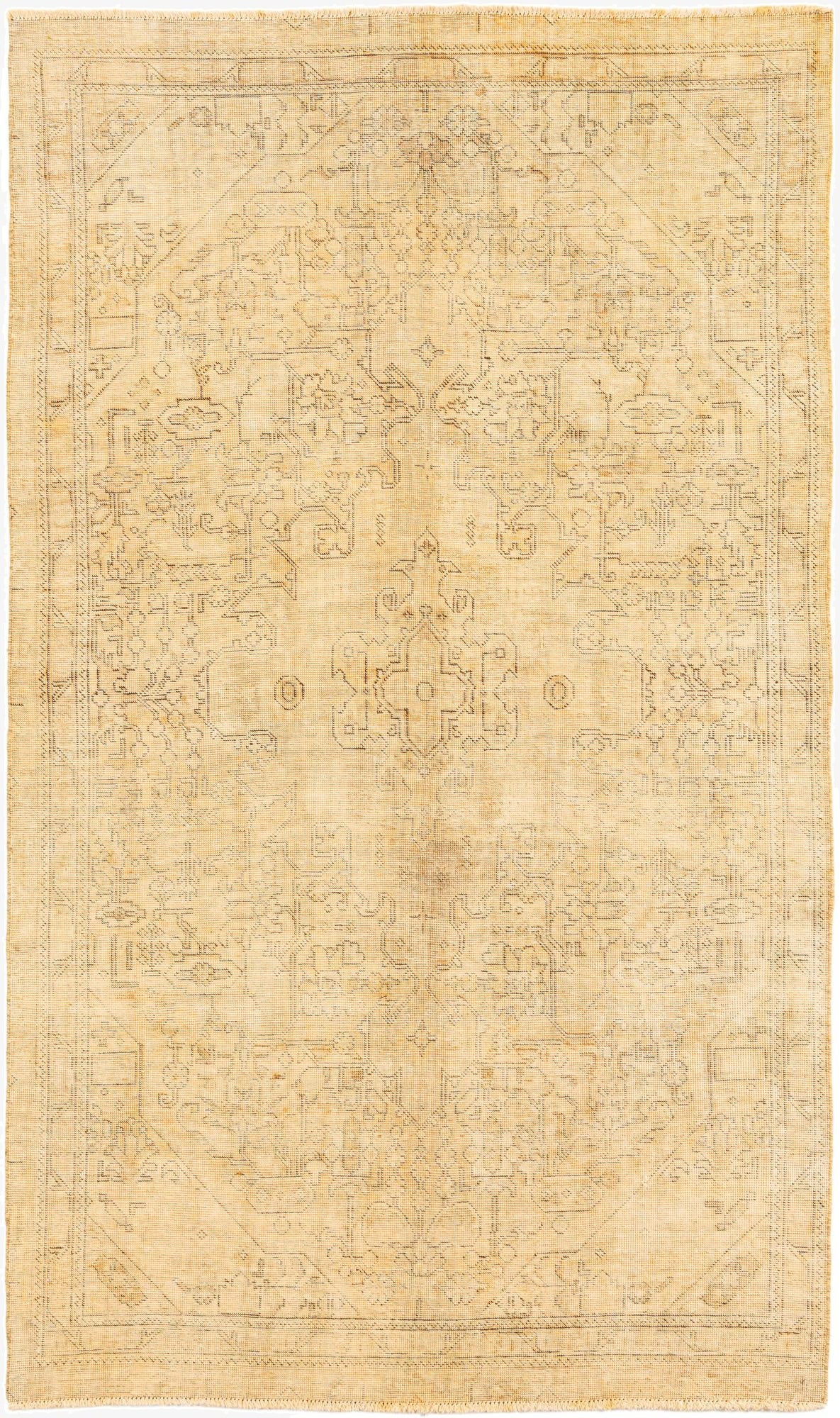  4' 10 x 8' 5  Hand Knotted Ultra Vintage Persian Wool Rug