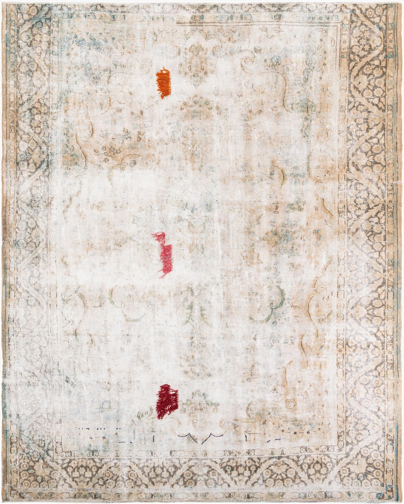  9' 7 x 12' 2  Hand Knotted Ultra Vintage Persian Wool Rug