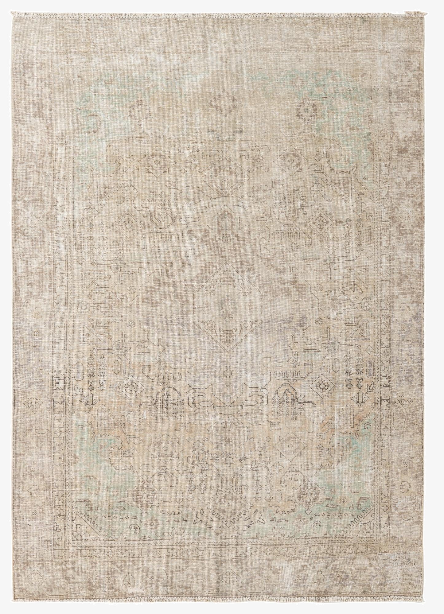 6' 3 x 8' 10  Hand Knotted Ultra Vintage Persian Wool Rug
