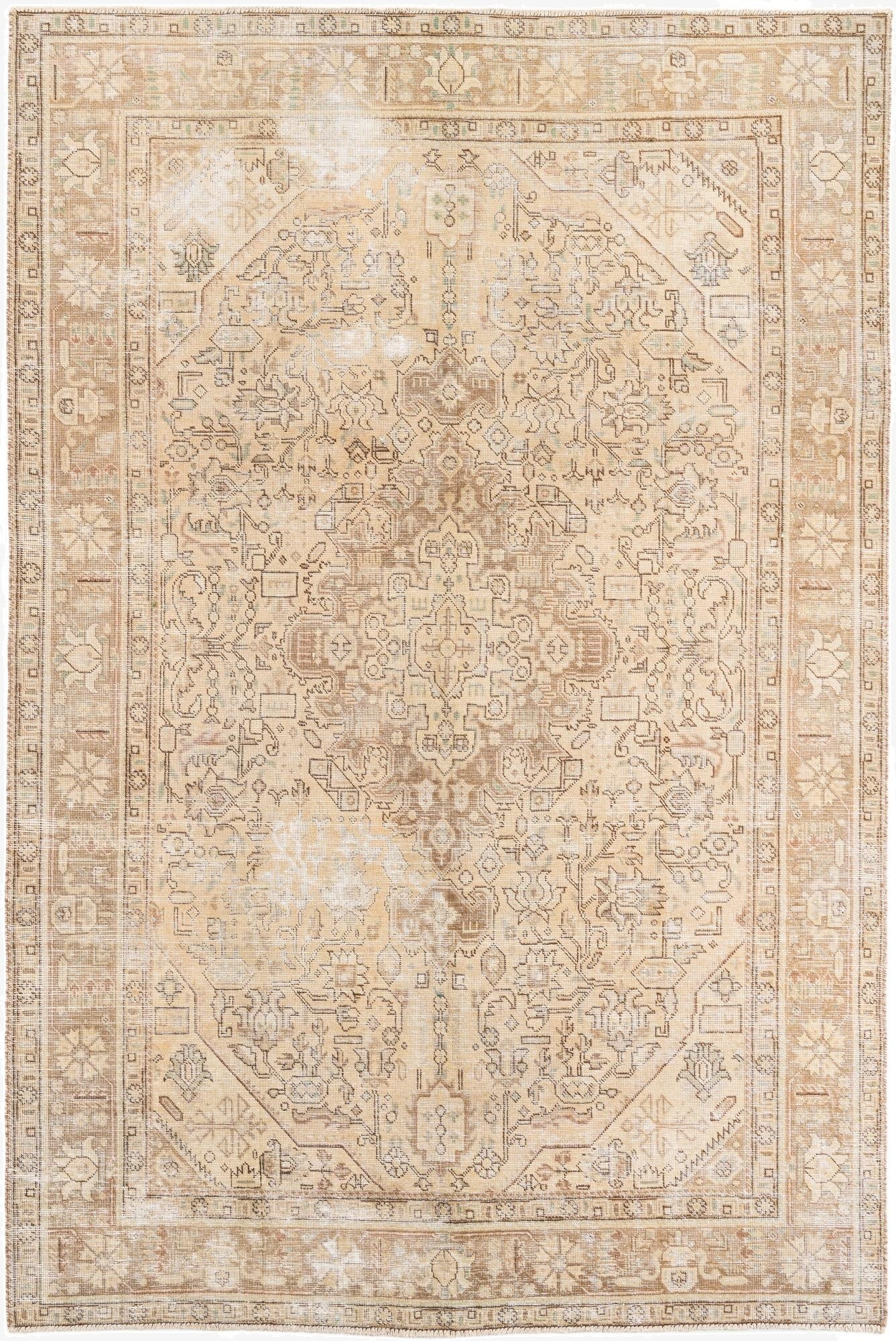  6' 5 x 9' 6  Hand Knotted Ultra Vintage Persian Wool Rug