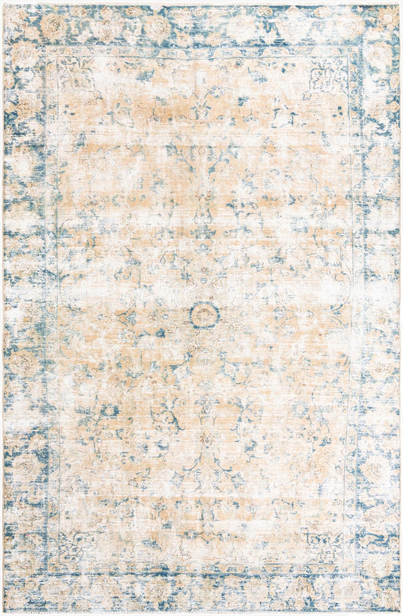  7' x 10' 9  Hand Knotted Ultra Vintage Persian Wool Rug