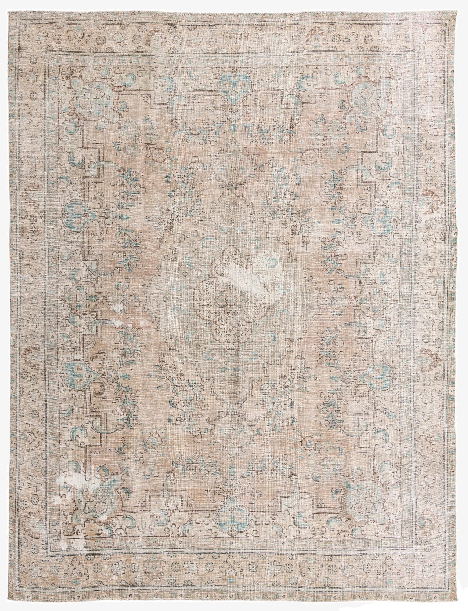  9' 5 x 12' 5  Hand Knotted Ultra Vintage Persian Wool Rug