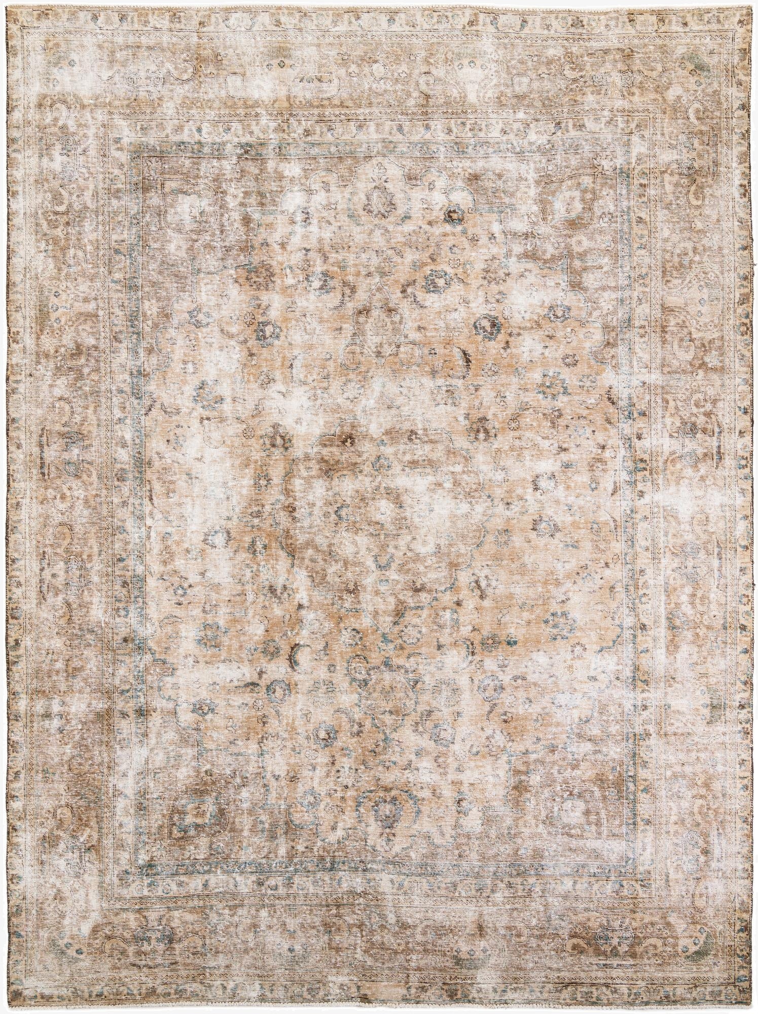  9' 3 x 12' 6  Hand Knotted Ultra Vintage Persian Wool Rug