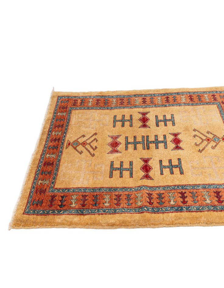 Detail image of  3' 4 x 5' 5  Hand Knotted Ziegler Wool Rug