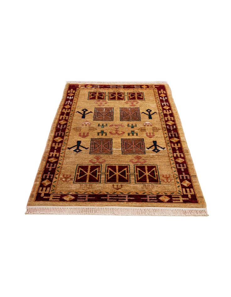 Detail image of  3' 3 x 5' 3  Hand Knotted Ziegler Wool Rug