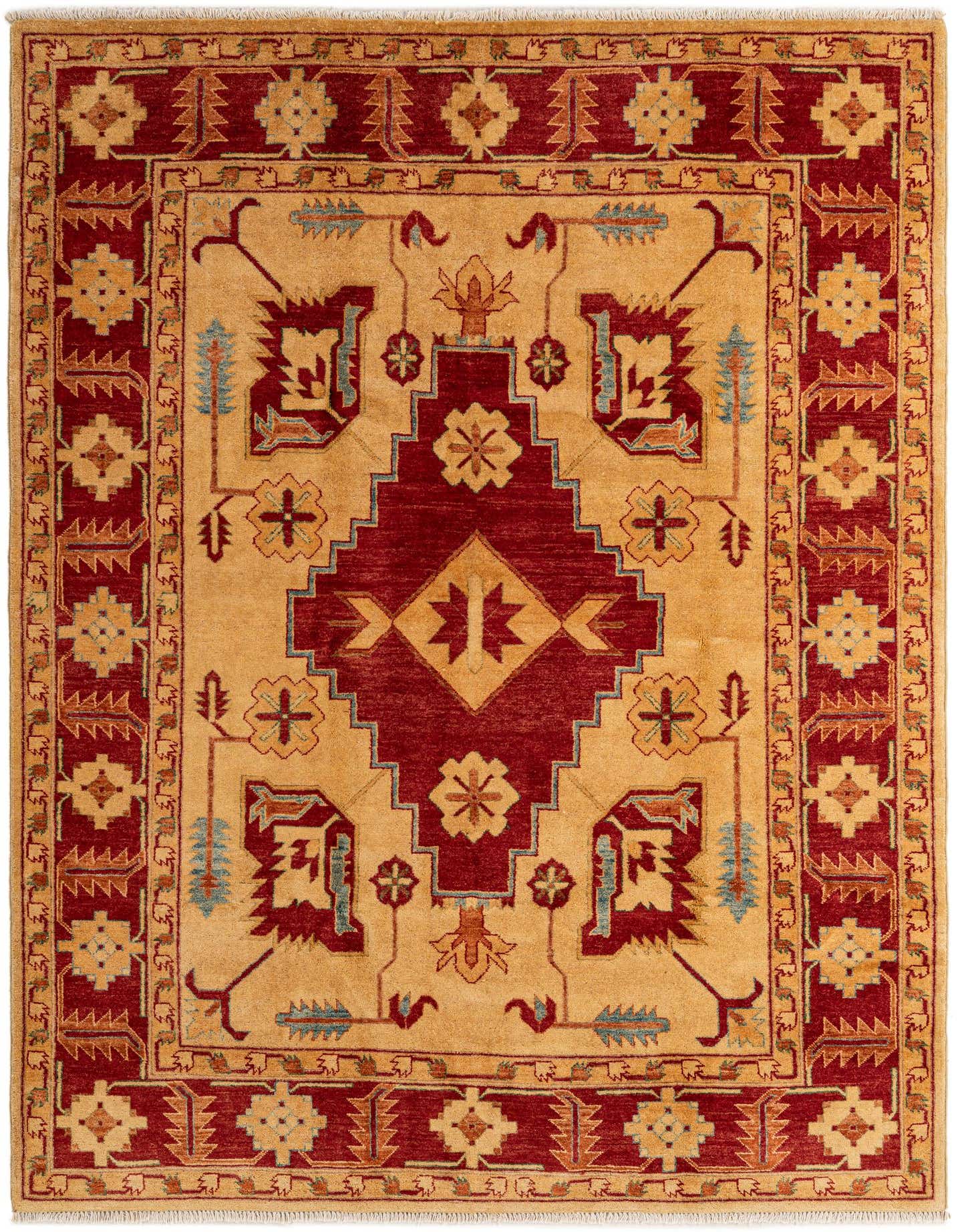 A 5x8 rectangular Ziegler rug featuring a traditional medallion pattern in rich browns, tans, and creams, with intricate oriental motifs.