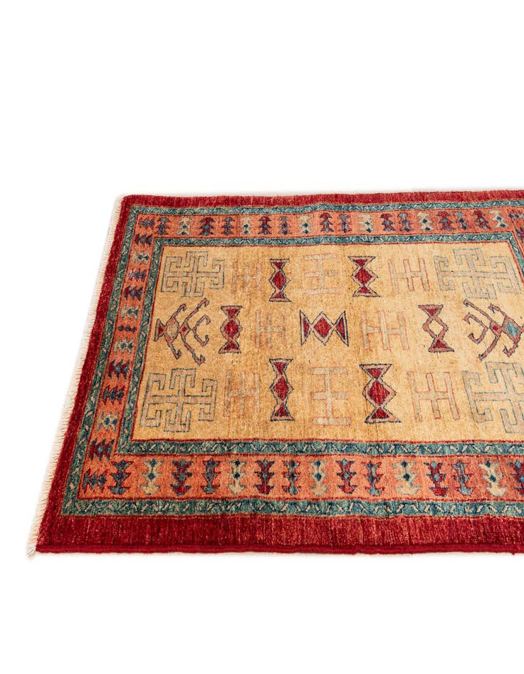 Detail image of  3' 3 x 4' 9  Hand Knotted Ziegler Wool Rug